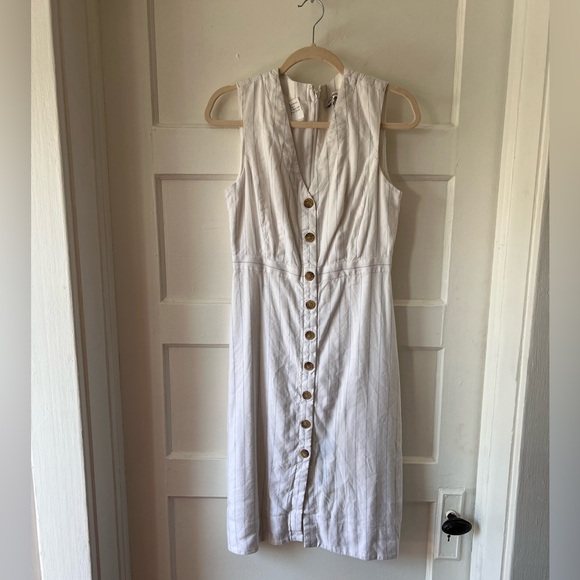 Club Monaco White Sleeveless Midi Dress size four (stained) - Picture 1 of 4